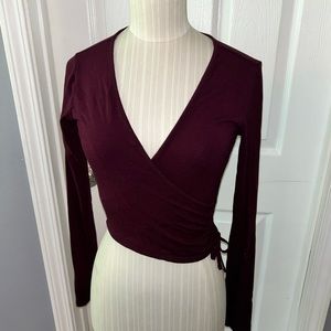 Burgundy wrap shirt